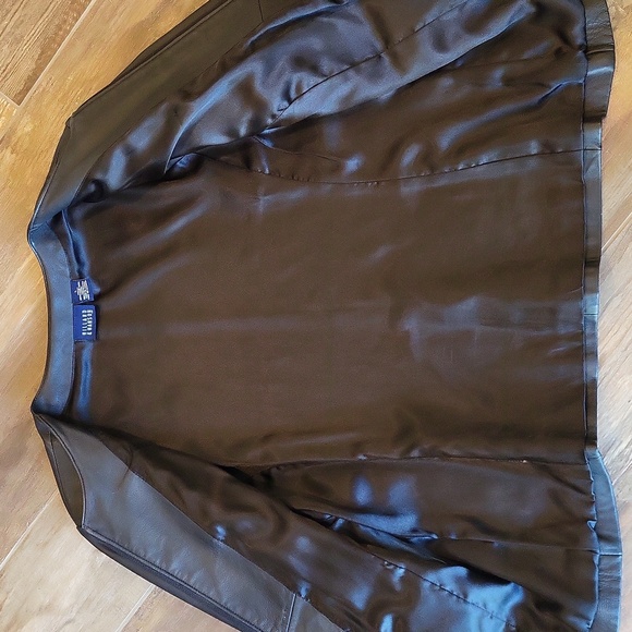 Hillard & Hanson 100% Lambskin Full Zip Fully Lined Leather Jacket w/ Pockets, M - Picture 5 of 14